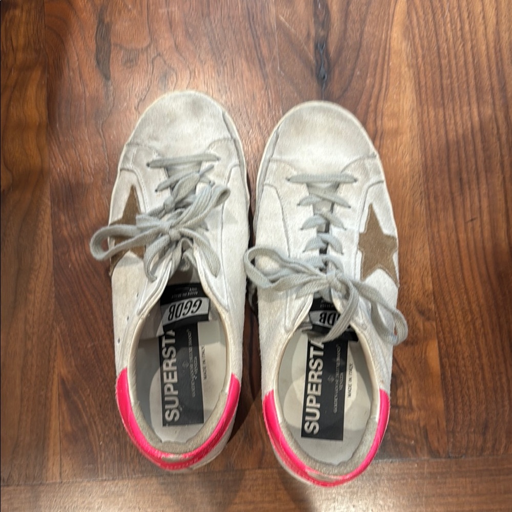 Superstar Sneakers with Pink Accents